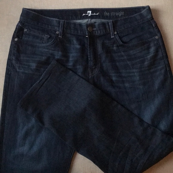 ❤️... 7 for all Mankind Indigo Dark Blue Jeans - Picture 3 of 5